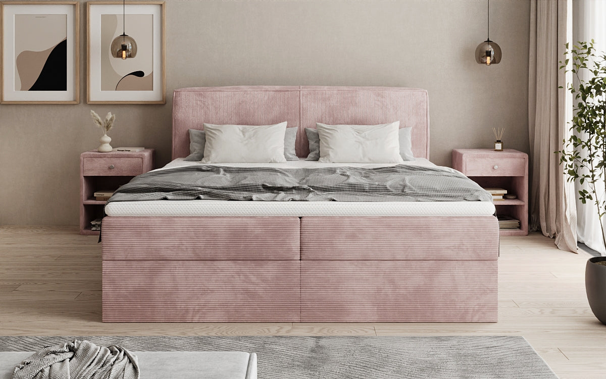 Boxspringbett Marea in Cord mit Stauraum