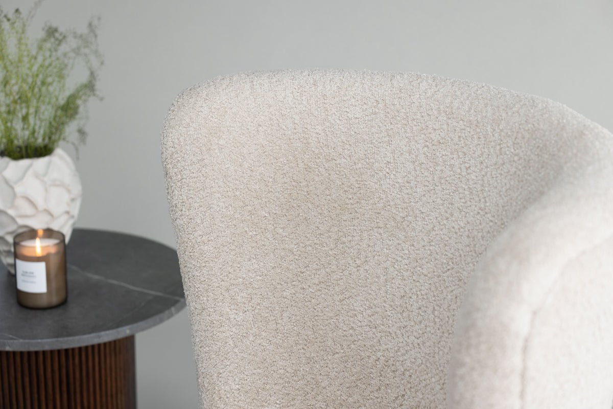 Kreslo Hedwig - s béžovou polyesterovou látkou