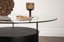 Couchtisch Marty - in Schwarz mit Glasplatte
