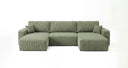 Designer Sofa Noma U mit Schlaffunktion und Stauraum in Cord