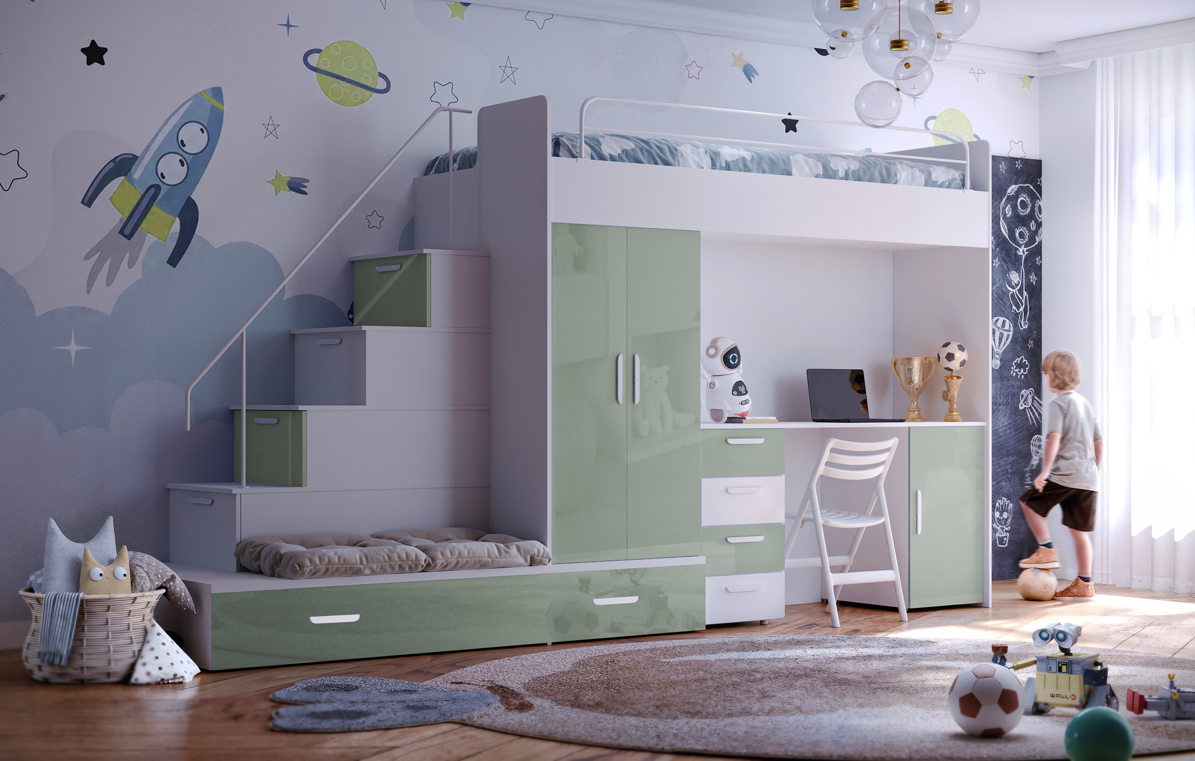 Detská vyvýšená posteľ Adventure