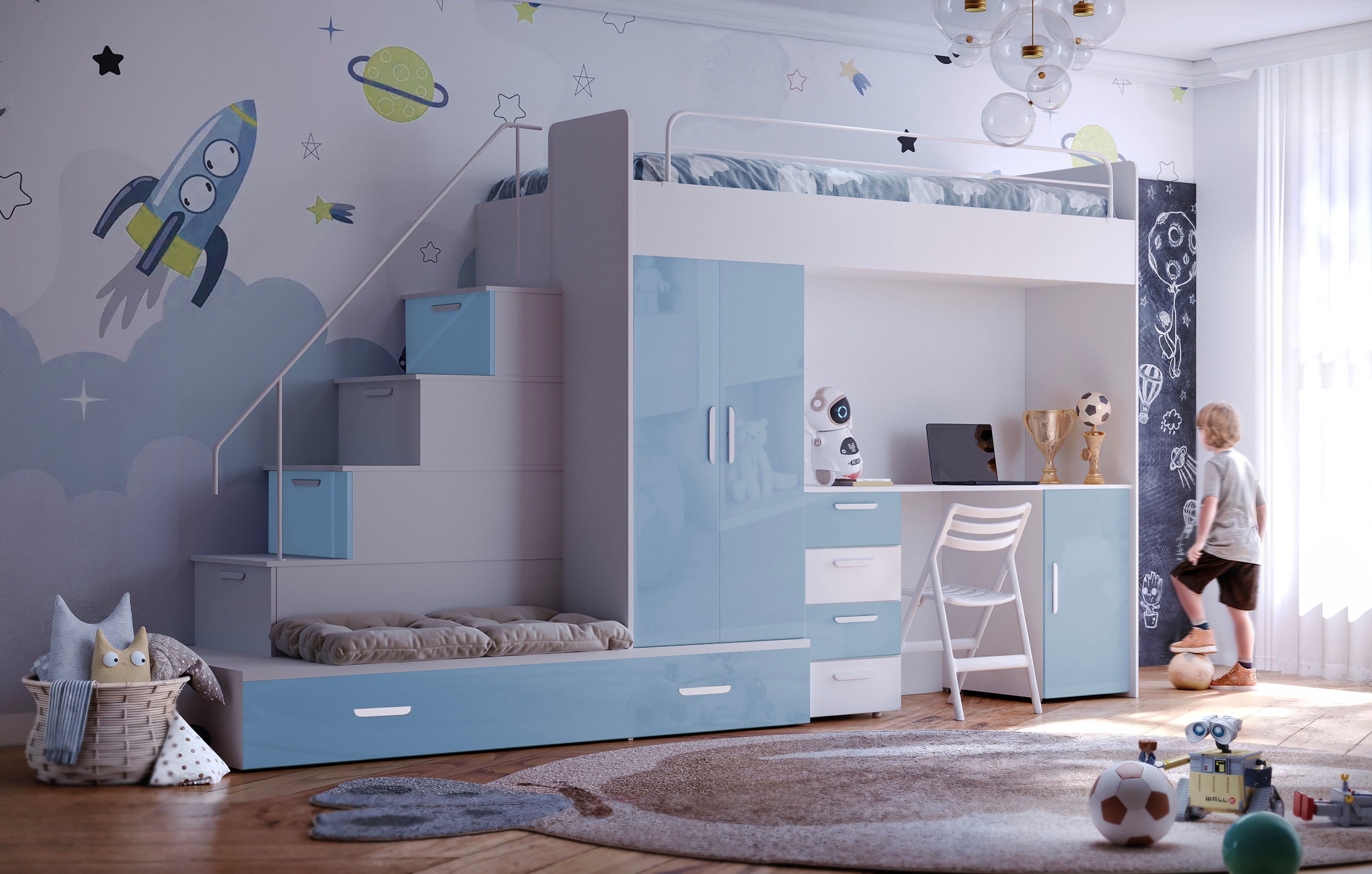 Detská vyvýšená posteľ Adventure