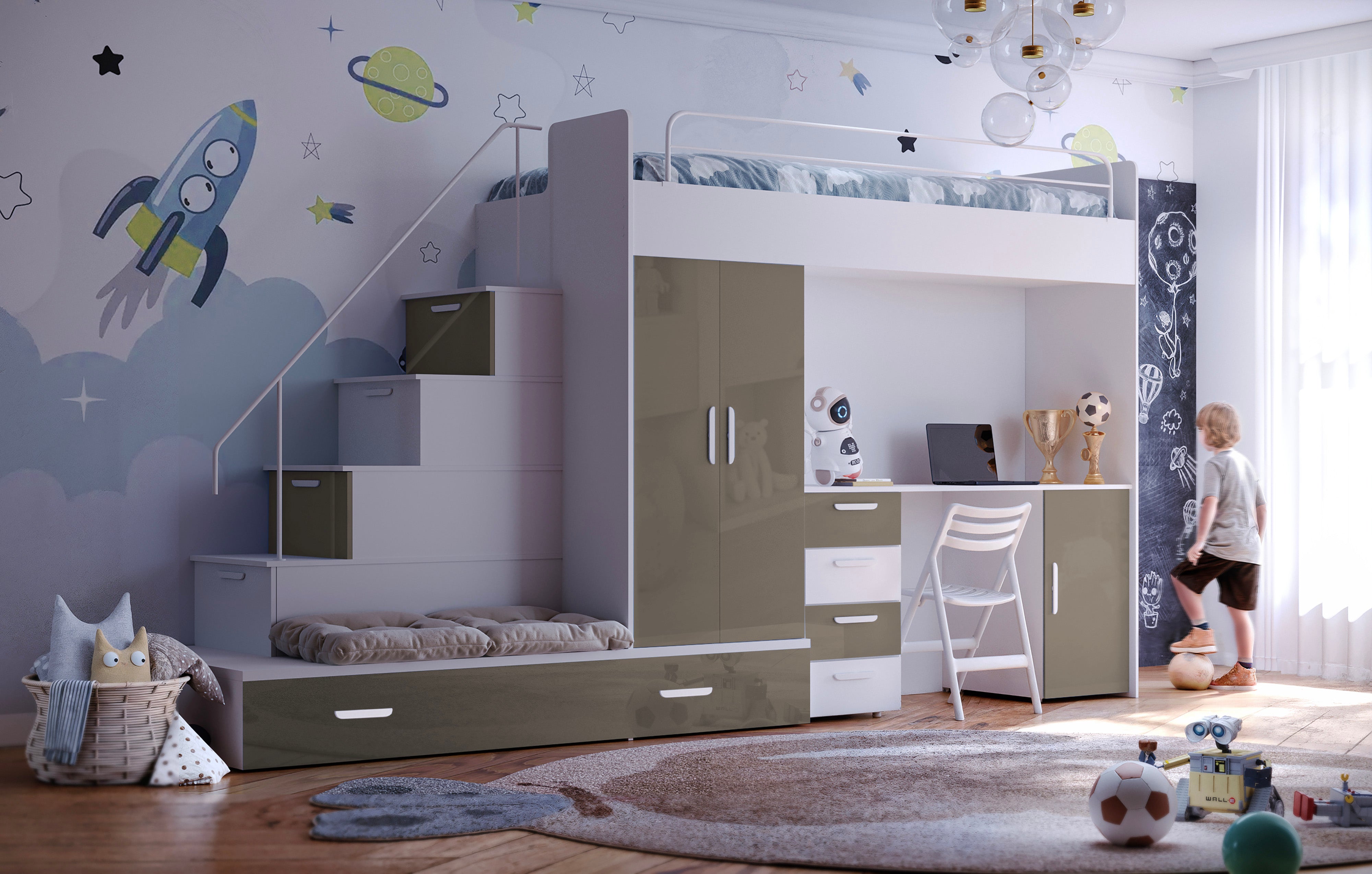 Detská vyvýšená posteľ Adventure