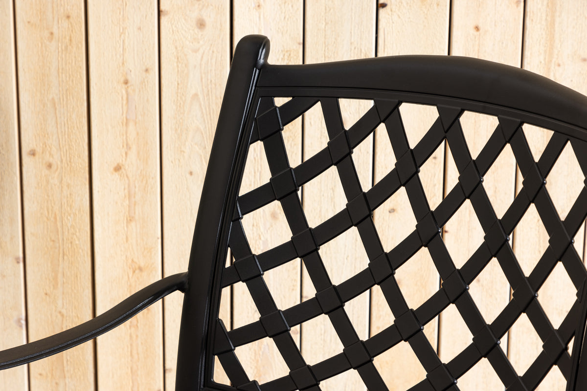 4er Set Gartenstuhl Auri - ein schlichter schwarzer Stuhl aus Aluminium