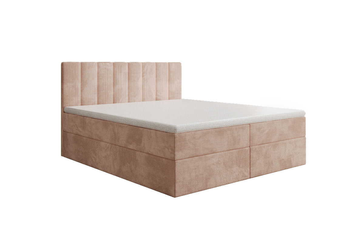 Boxspringbett Sofia in Cord mit Stauraum