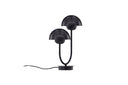 Stolná lampa Noir Duo – elegantná lampa z čiernej ocele s dvojitou kupolou