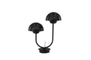Stolná lampa Noir Duo – elegantná lampa z čiernej ocele s dvojitou kupolou