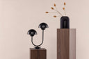 Stolná lampa Noir Duo – elegantná lampa z čiernej ocele s dvojitou kupolou