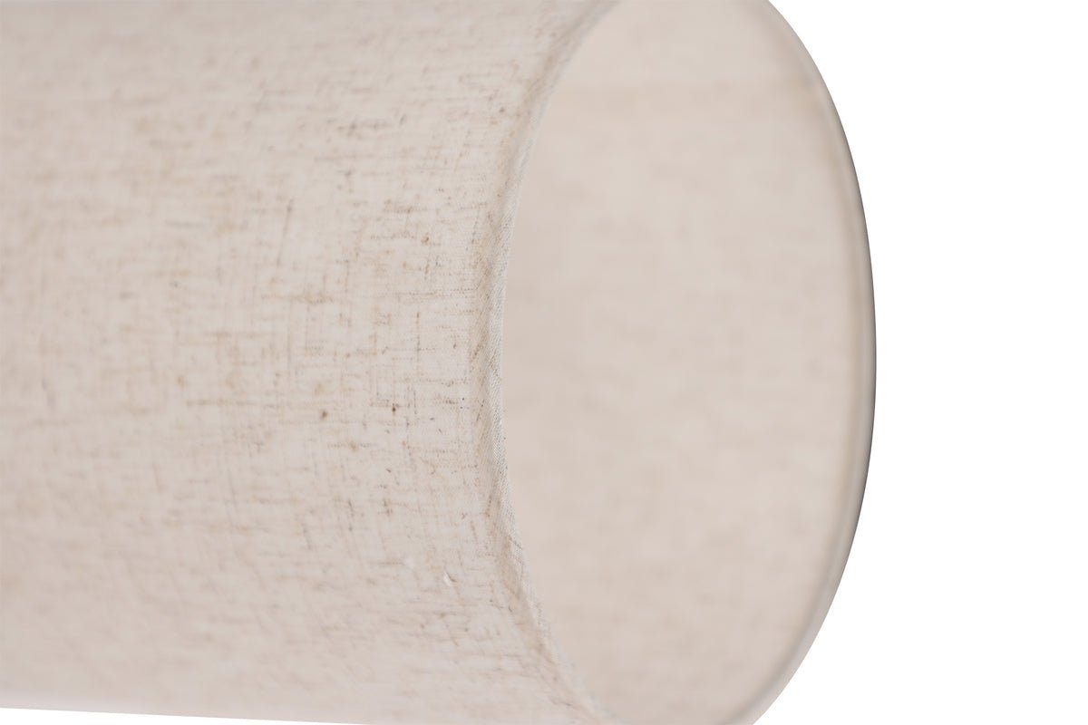 Stolná lampa „Fantasia“ – čierny betón stretáva tienidlo z béžovej ľanovej látky