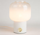 Stolná lampa Sindre 2-dielna súprava – zo skla v farbe Bielá