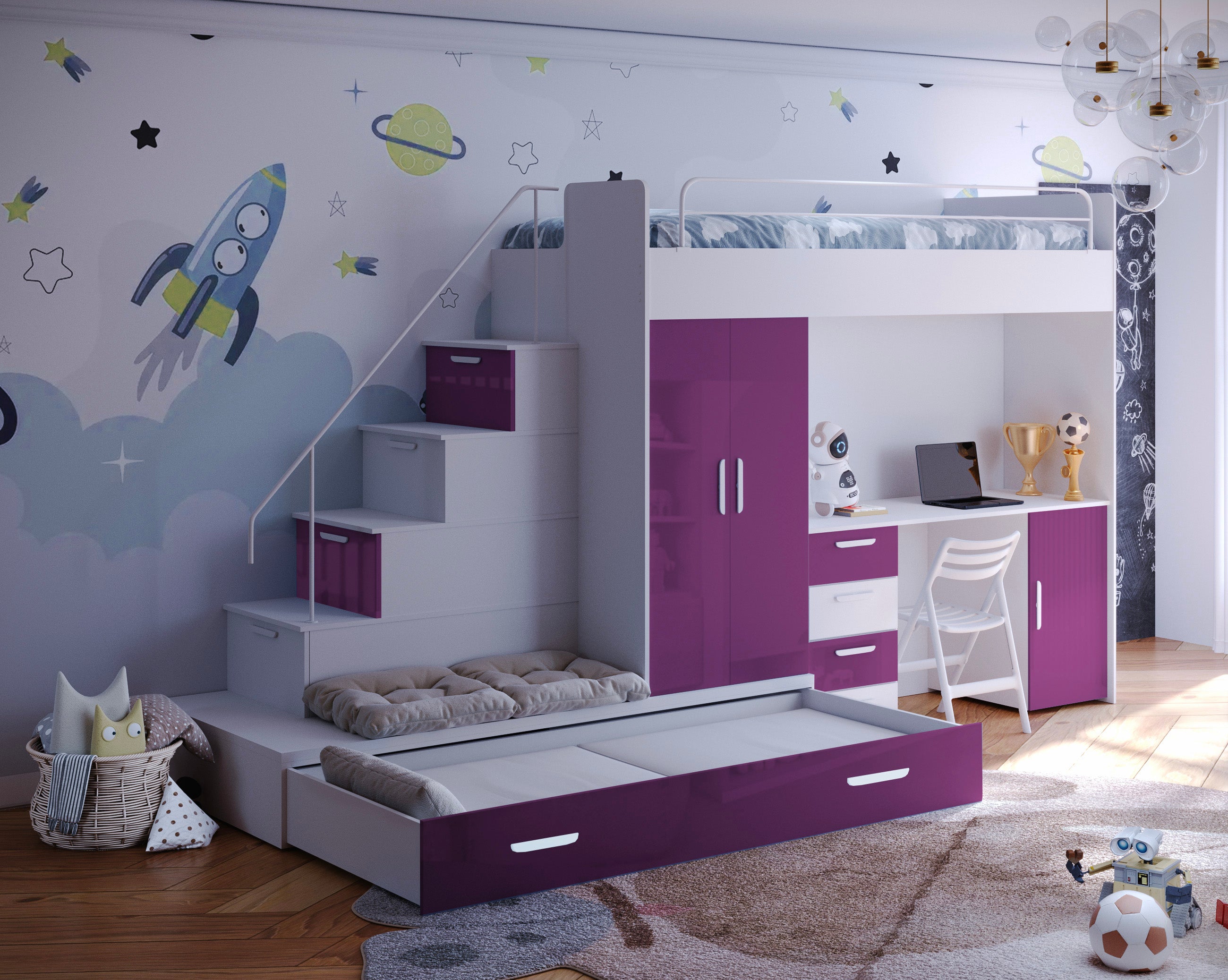 Detská vyvýšená posteľ Adventure