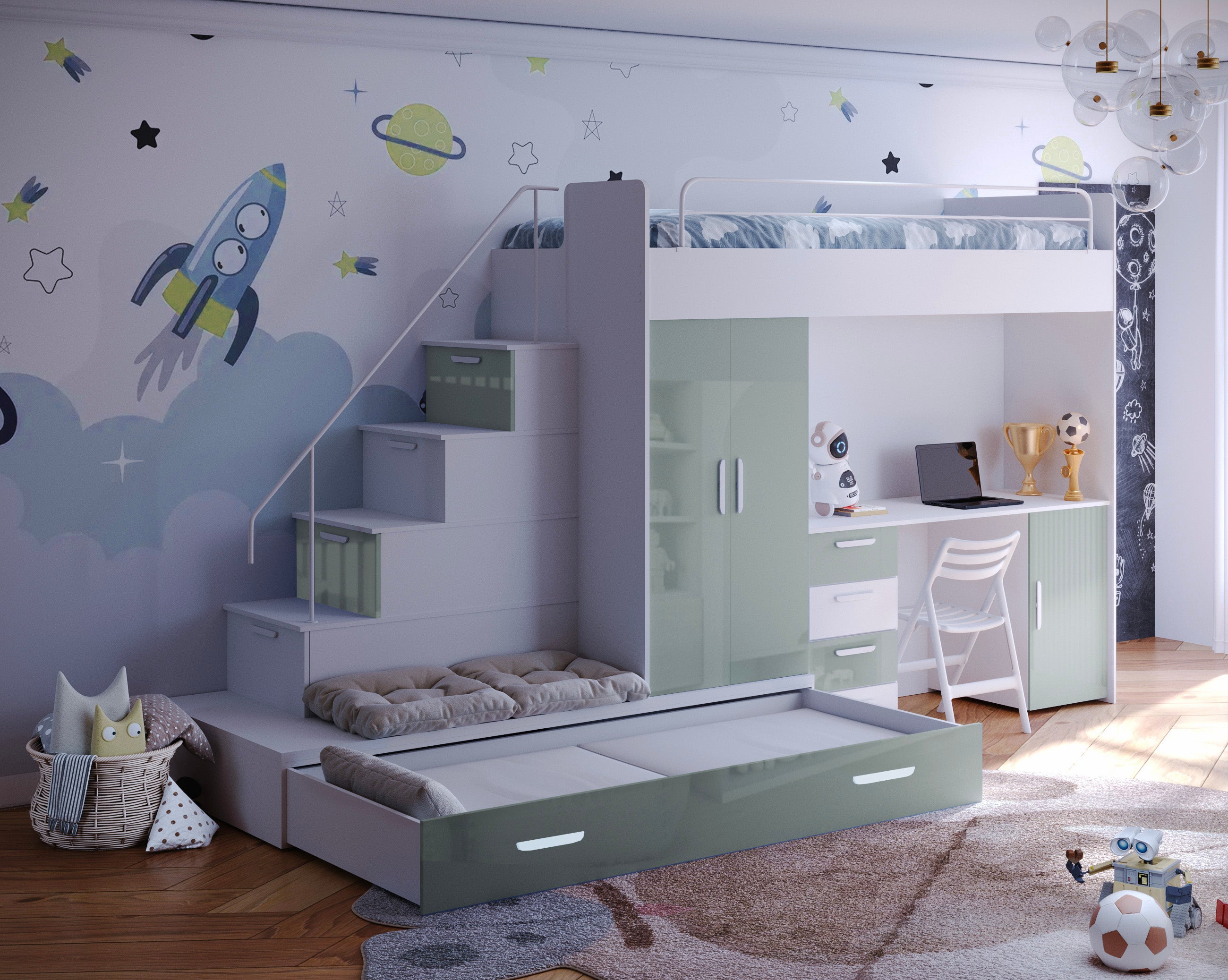 Detská vyvýšená posteľ Adventure