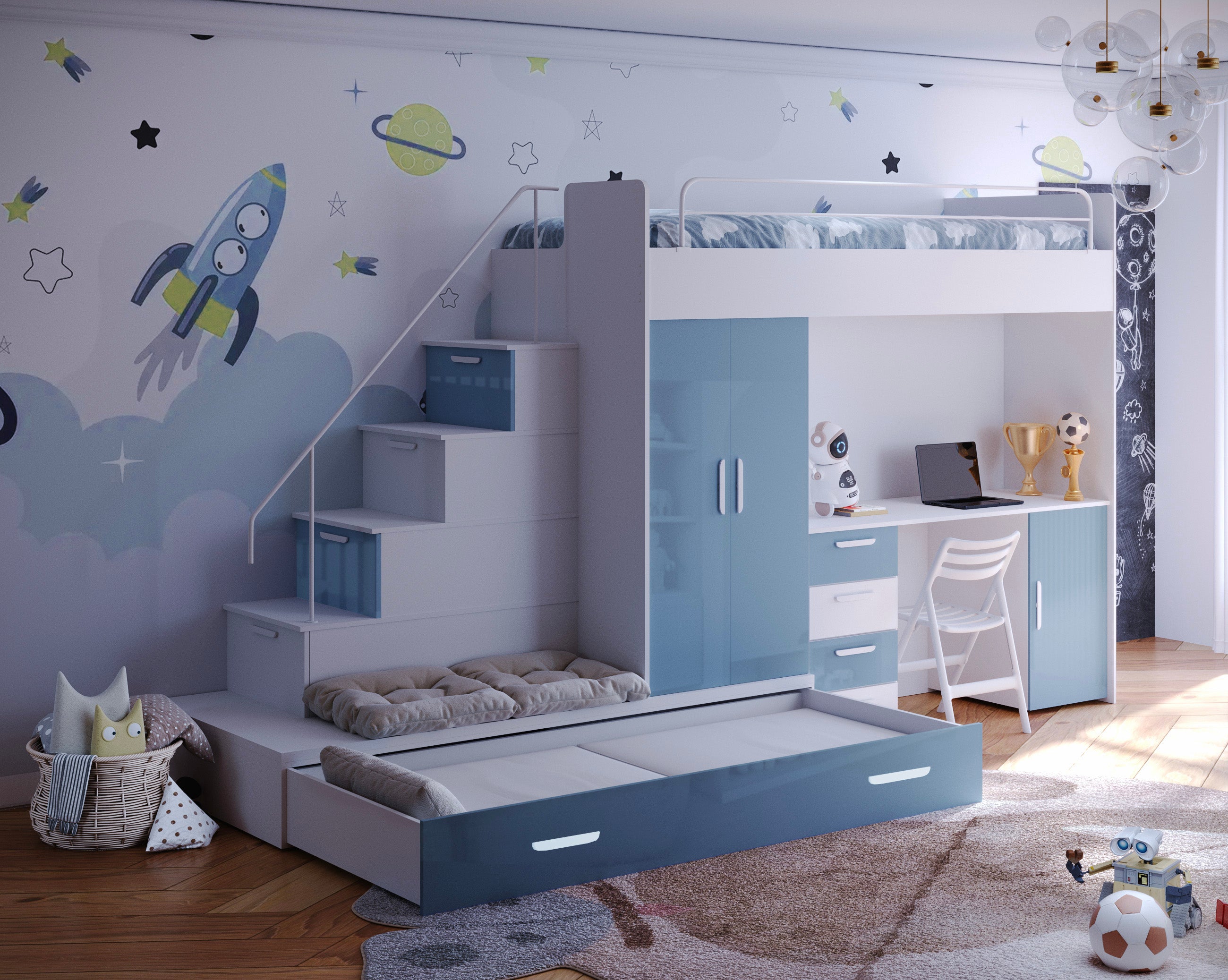 Detská vyvýšená posteľ Adventure