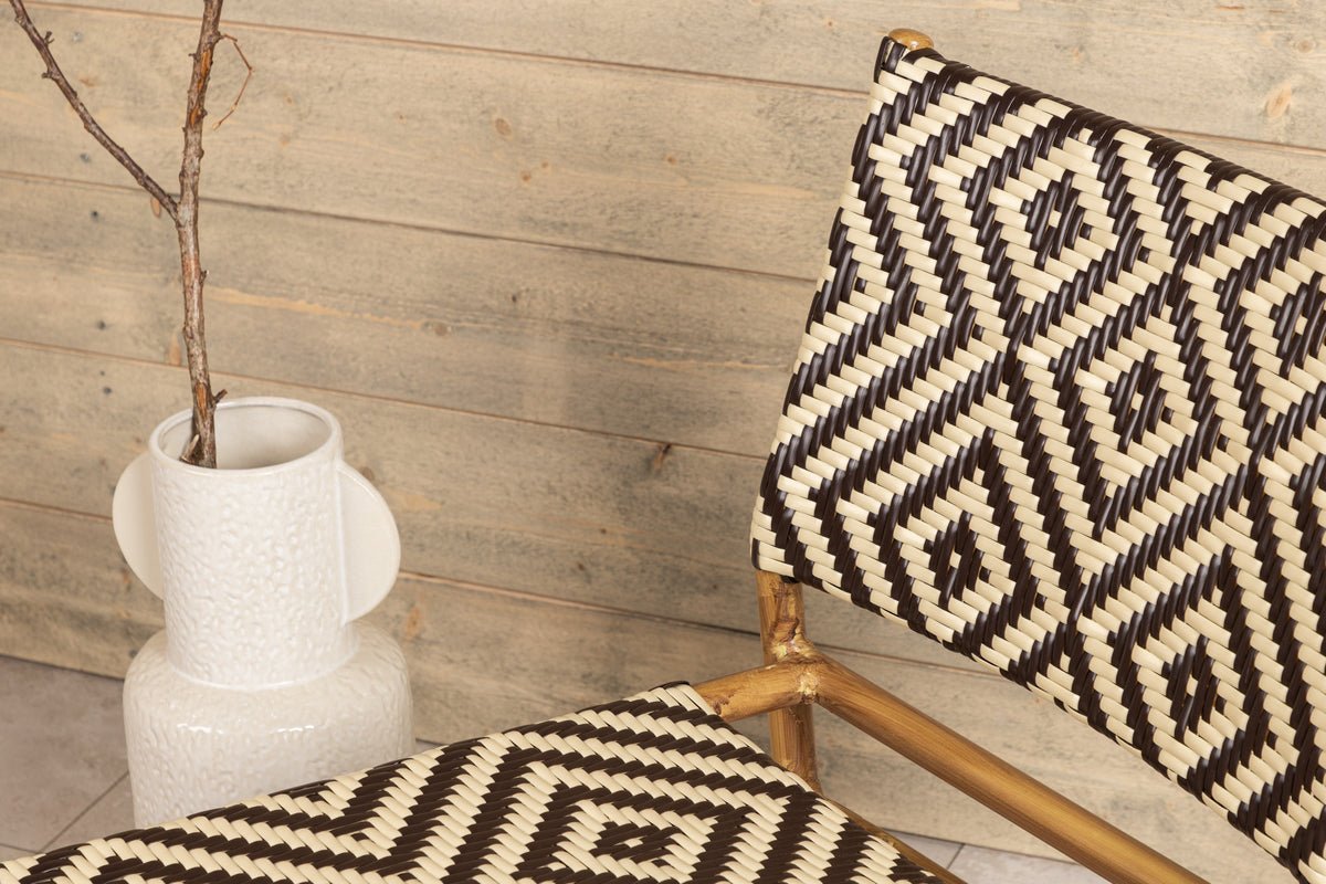 Záhradná stolička Carla - z ratanu v béžovej a hnedých odtieňoch