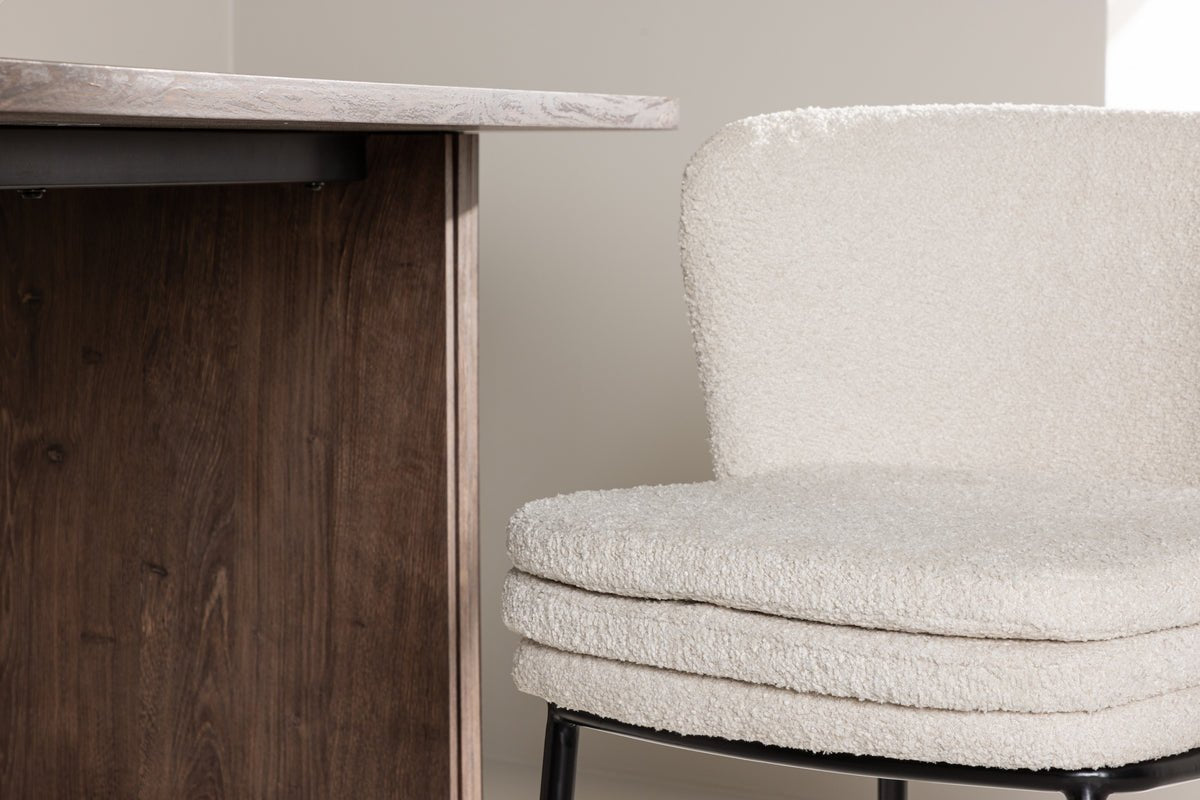 Sada 2 ks - stolička Antonia s mäkkým sedákom z bouclé látky