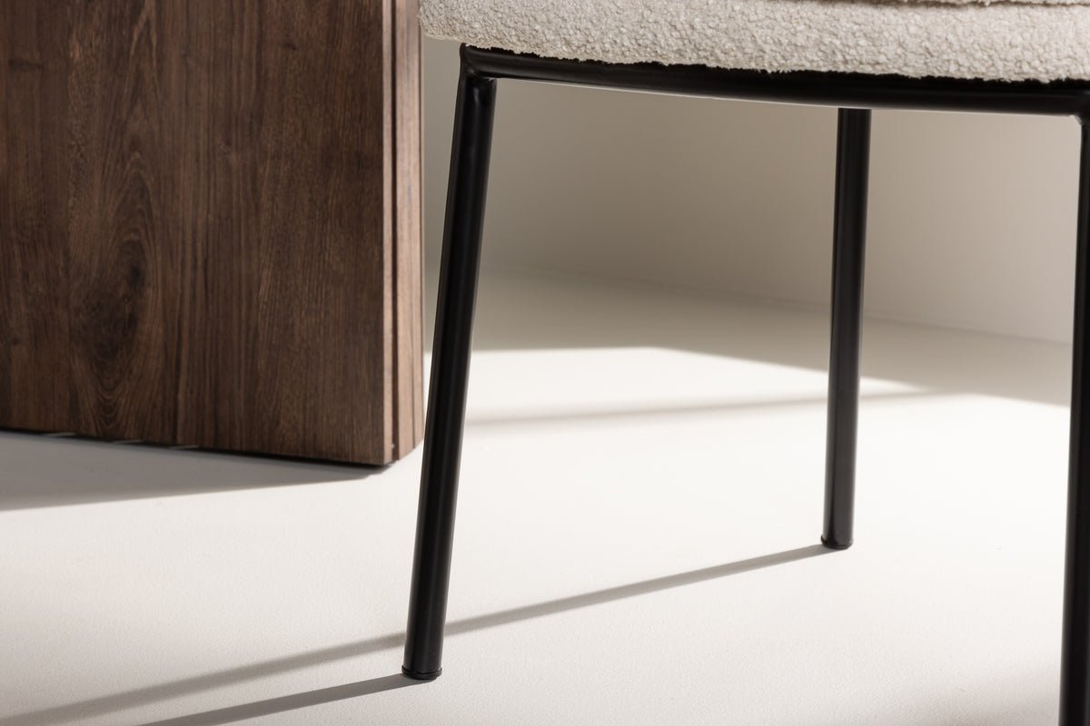 Sada 2 ks - stolička Antonia s mäkkým sedákom z bouclé látky