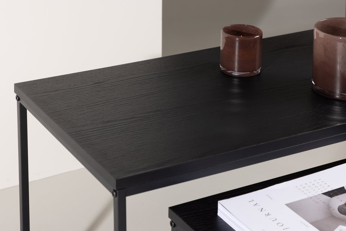 Konferenčný stolík Fernando - v drevenom vzhľade s oceľovým rámom