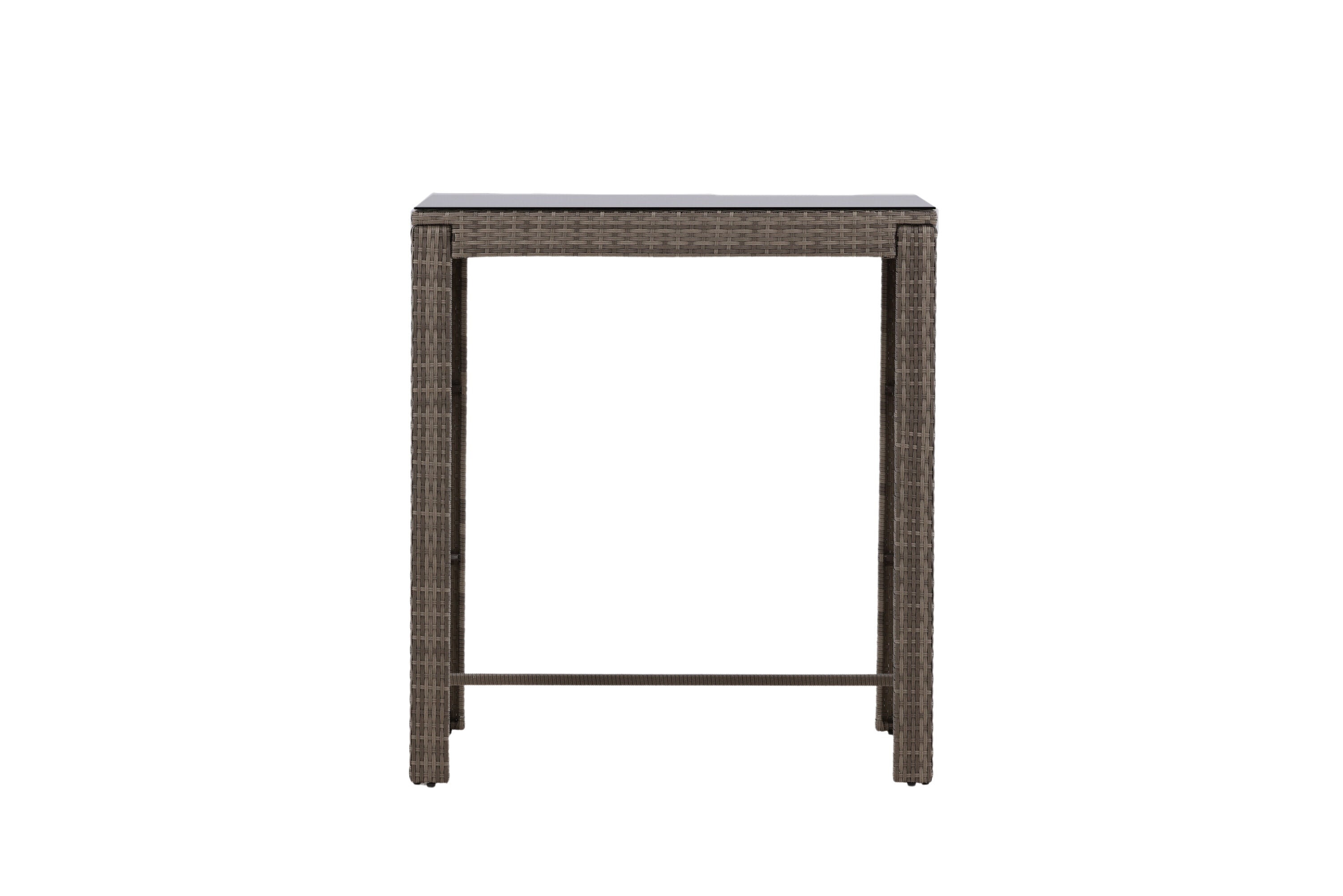 Garten Bartisch Bärbel - Hochtisch aus Rattan mit Glasplatte