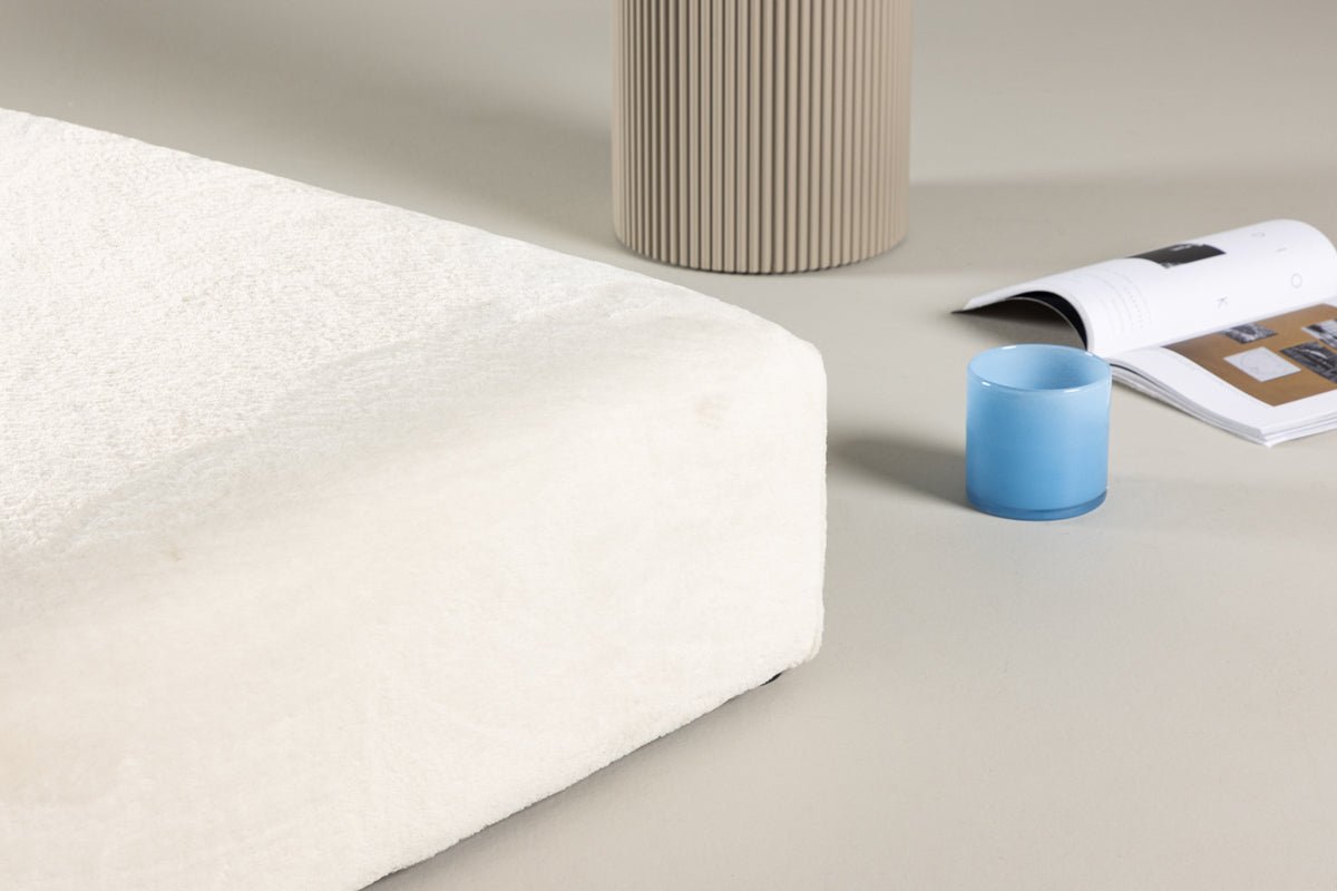 Prídavná stolička Nuvano – Mäkká stolička z fleecu v Béžovej (100 × 100 cm)