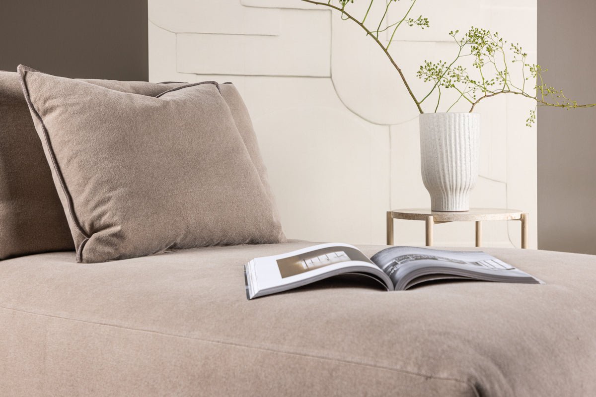 Dizajnérske kreslo Lanzia – Hnedá s ľanovým vzhľadom