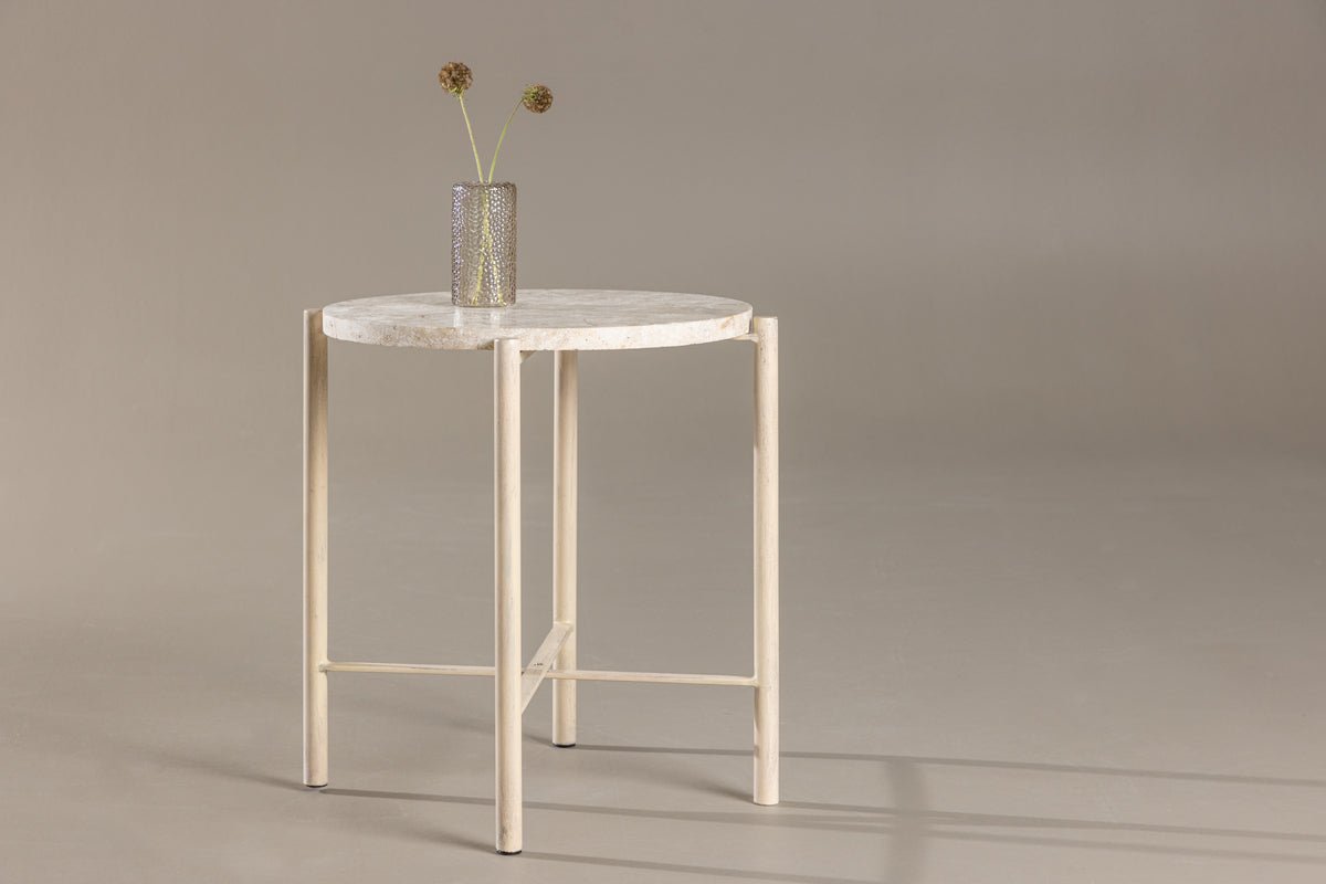 Konferenčný stolík/prístavný stolík Sandelo - s doskou stola z kameňa