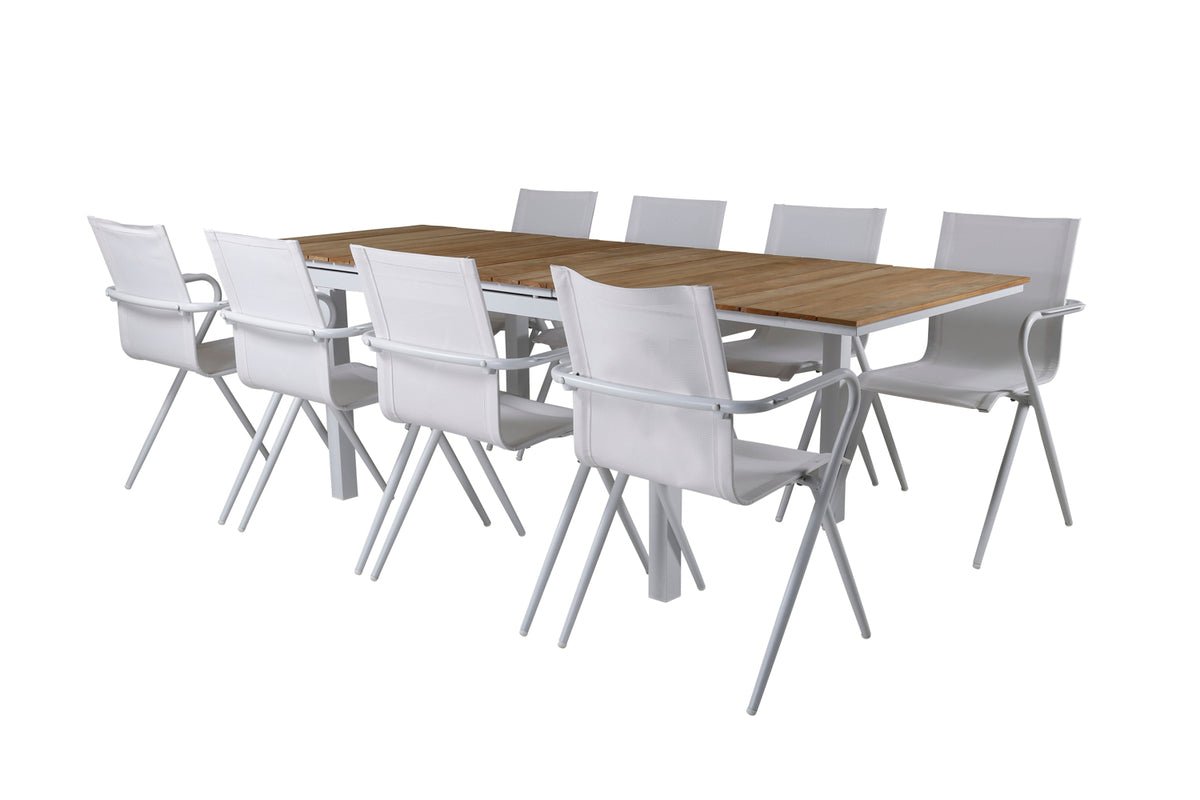 Záhradný stôl Caimana - rozťahovací jedálenský stôl s elegantnou doskou z teakového dreva