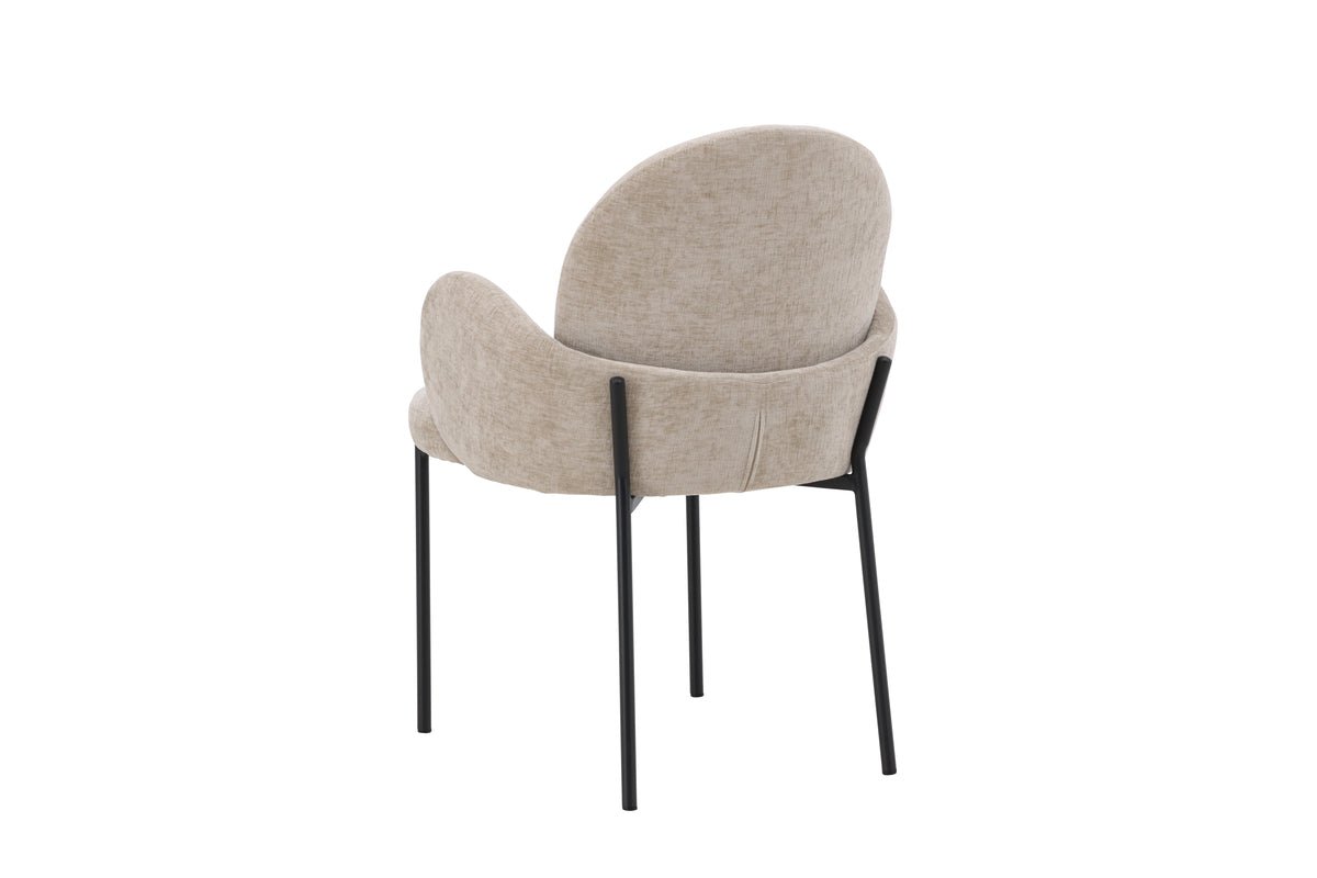 Sada 2 ks - stolička Hendrix škandinávska s čiernymi oceľovými nohami