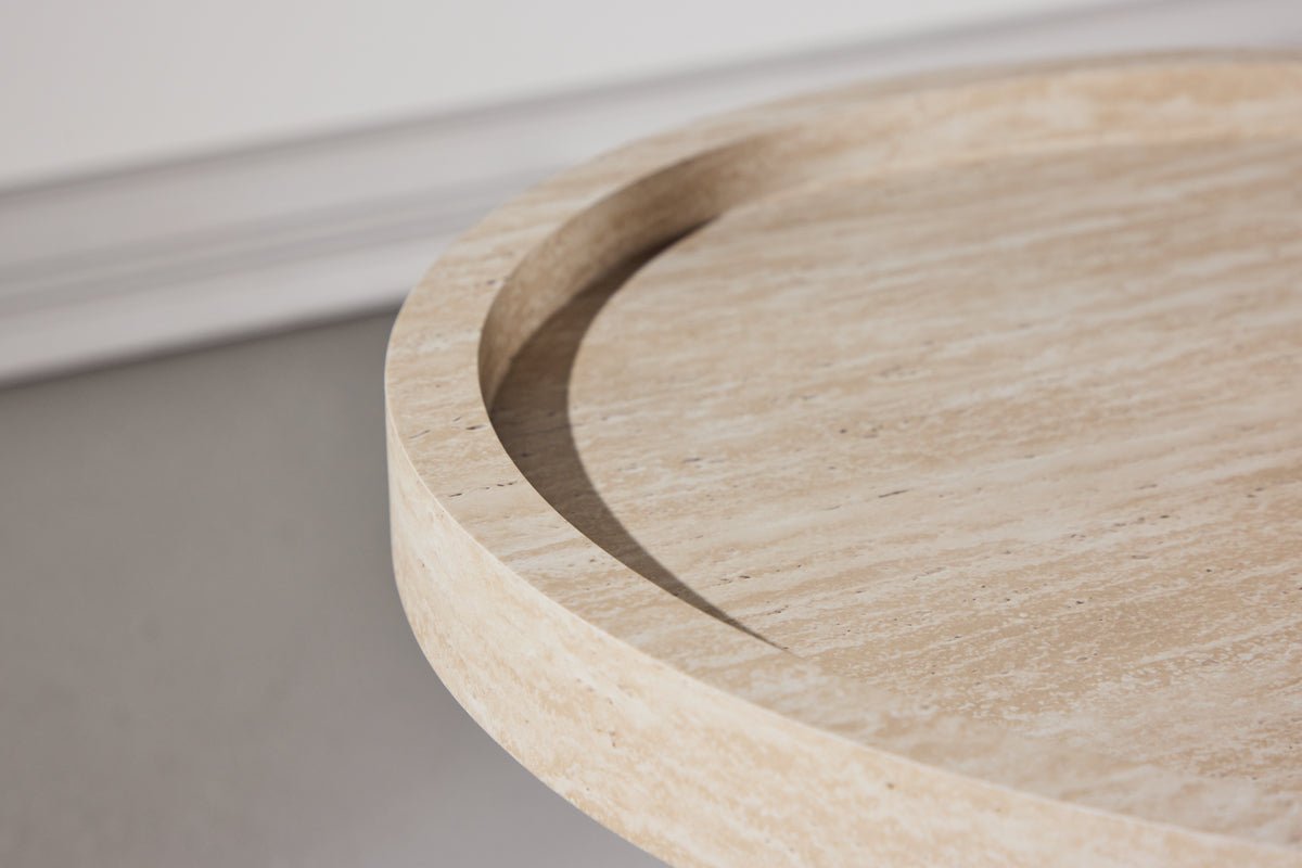 Prístavný stolík Tavira – Ø60 cm v Béžovej