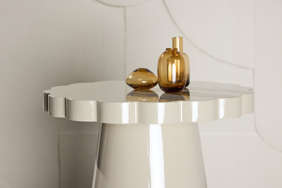 Prístavný stolík Soria – Ø45 cm v Béžovej