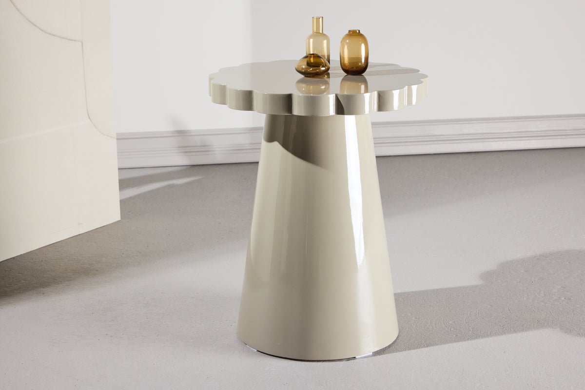 Prístavný stolík Soria – Ø45 cm v Béžovej