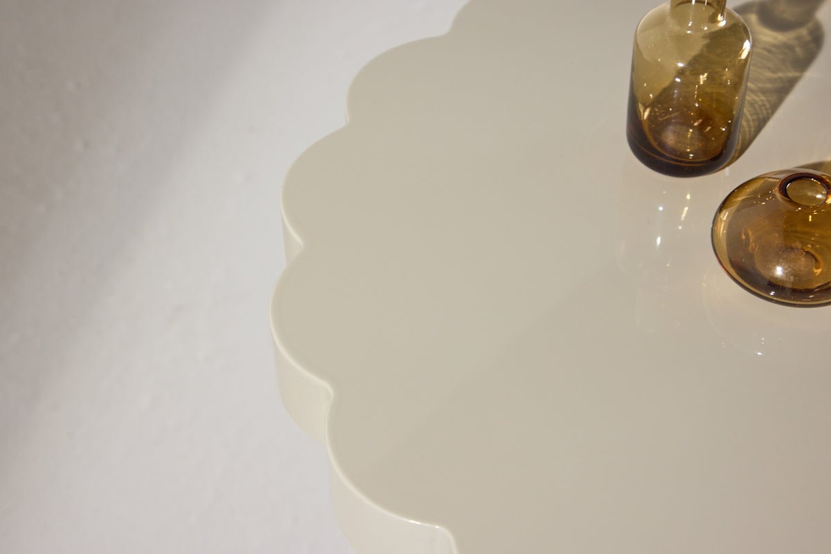 Prístavný stolík Soria – Ø45 cm v Béžovej