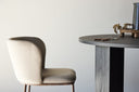 2er Set - Stuhl Coffee mit weichem, beigefarbenen Samtstoff