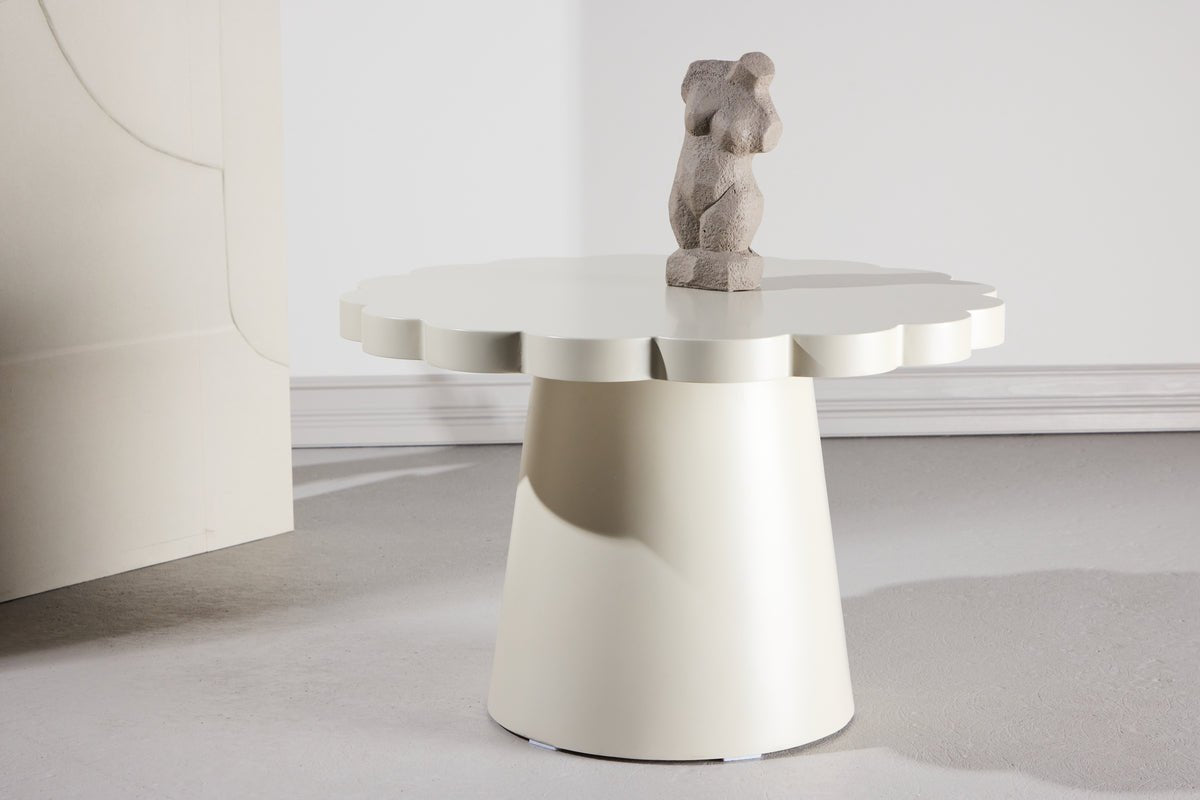 Konferenčný stolík Florena - v béžovej farbe s vlnitým okrajom