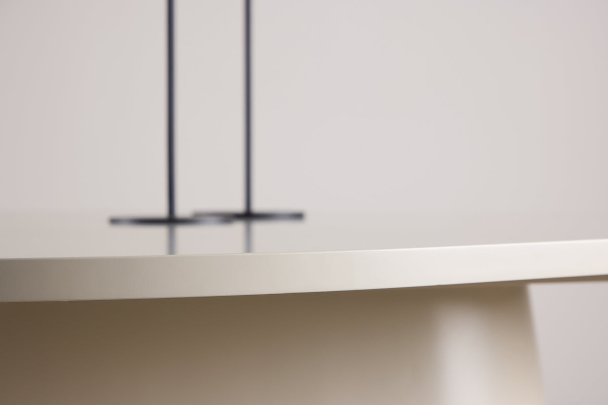 Jedálenský stôl Solaro – oválny dizajnový jedálenský stôl 210x110 cm v béžovej