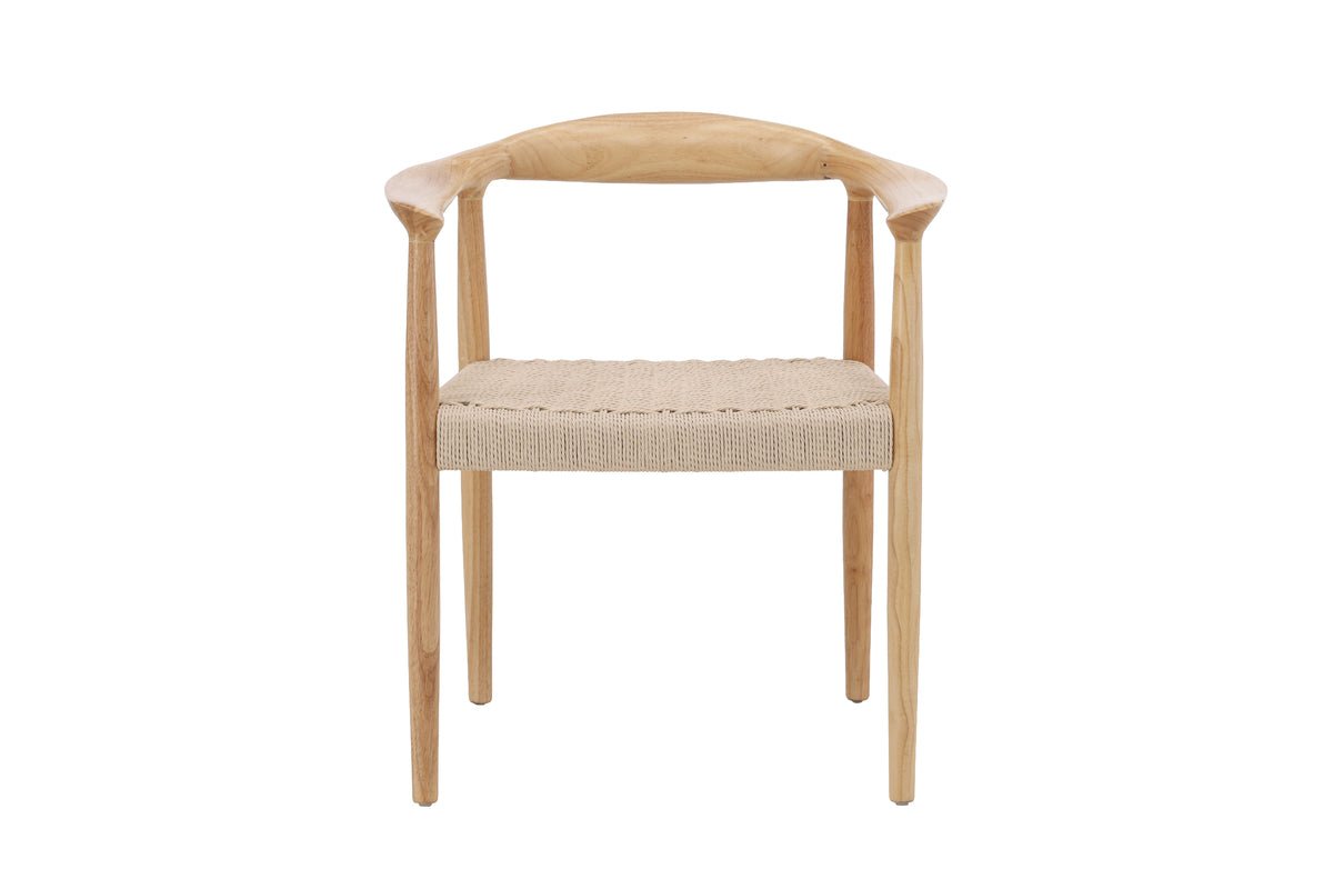Sada 2 ks - Stolička Leli z gumovníkového dreva a lanového pletenia