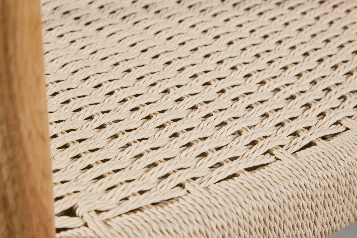 Sada 2 ks - Stolička Leli z gumovníkového dreva a lanového pletenia