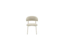 2er Set - Esszimmerstuhl Fernand in Beige mit Stahlgestell