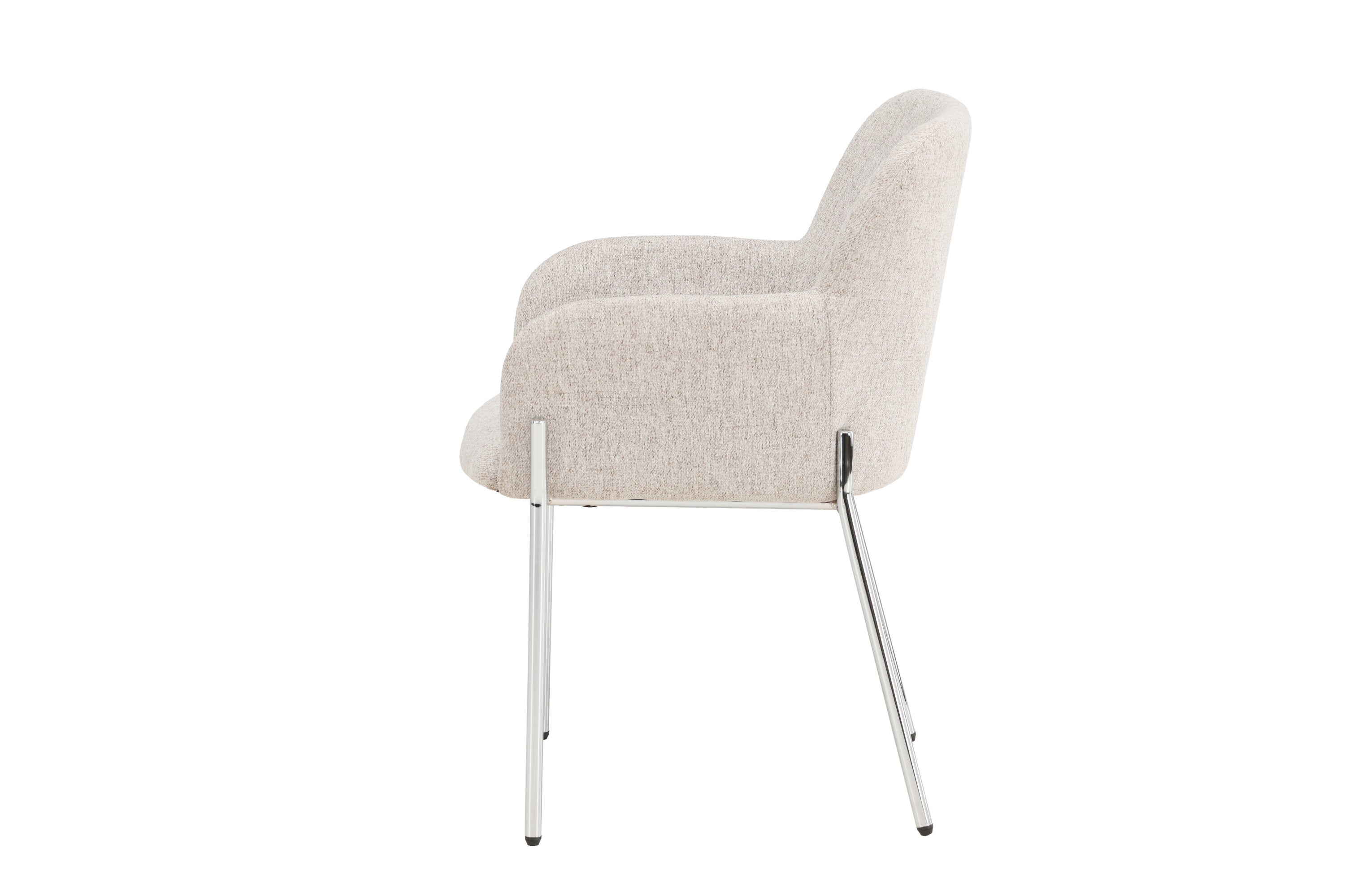 Stolička Helora v béžovej farbe z polyester-lanového materiálu