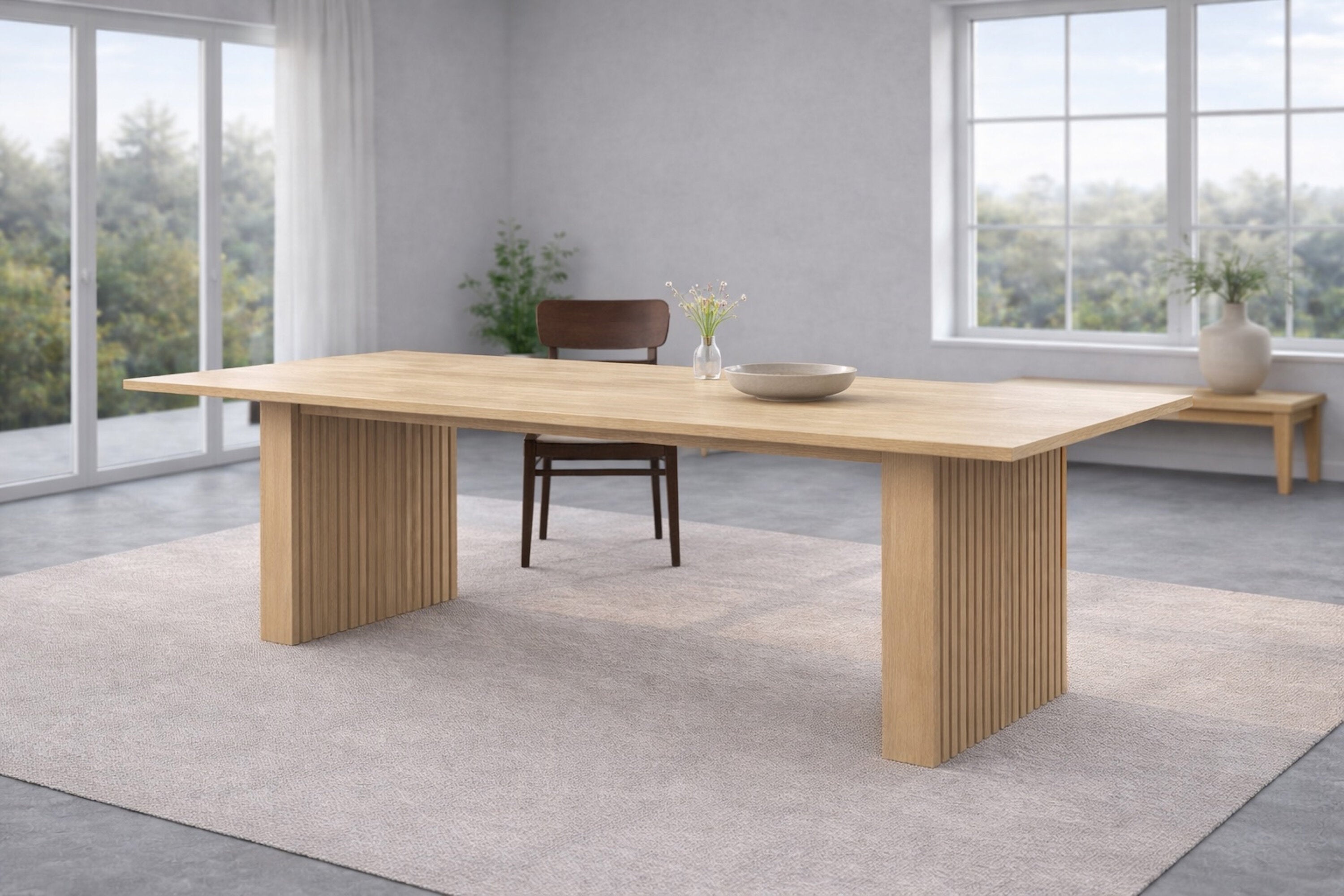 Jedálenský stôl Caleno - s povrchom z gumovníkového dreva