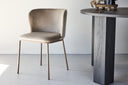 2er Set - Stuhl Coffee mit weichem, beigefarbenen Samtstoff