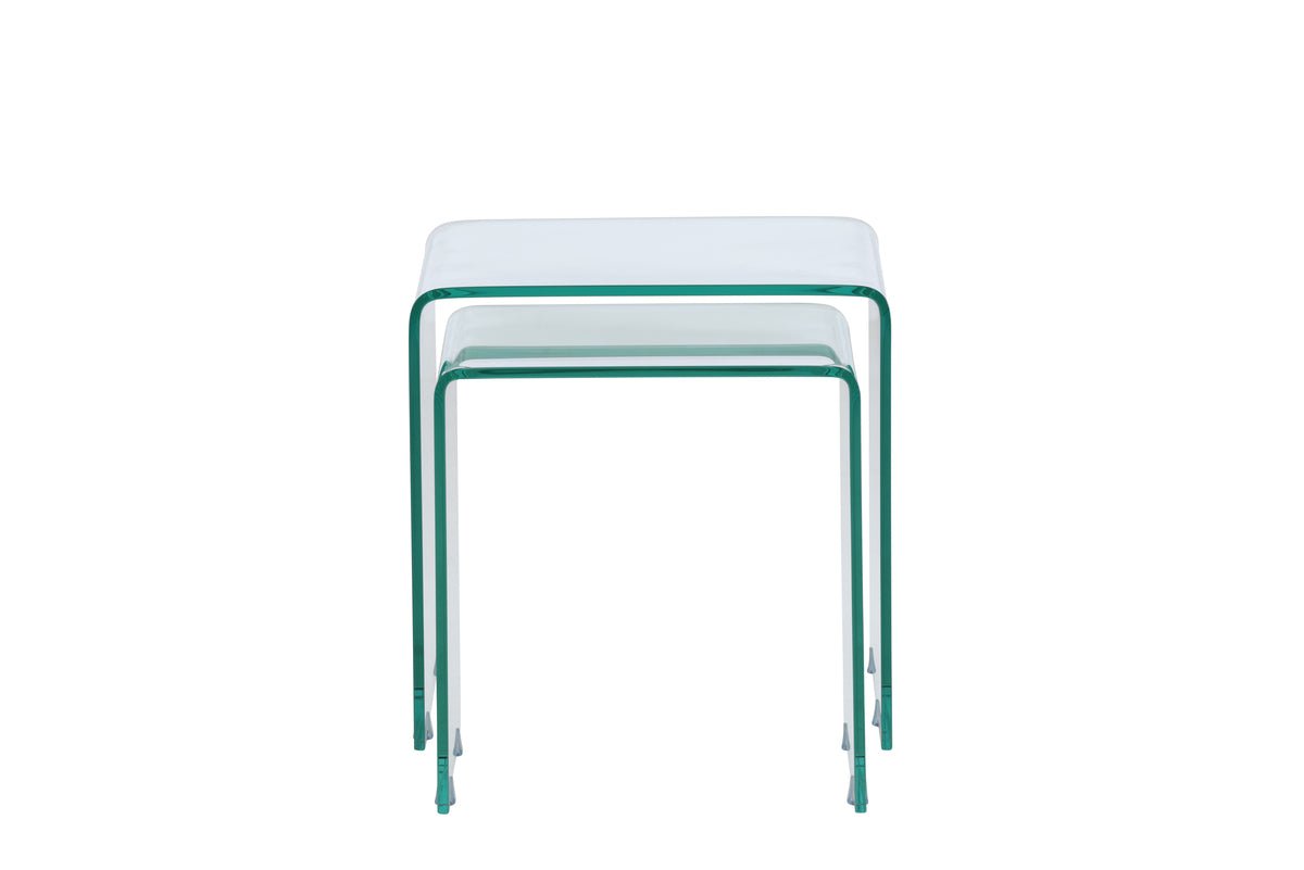 Sada konferenčný stolík/príručný stolík Lumea – 2 stolíky z číreho skla