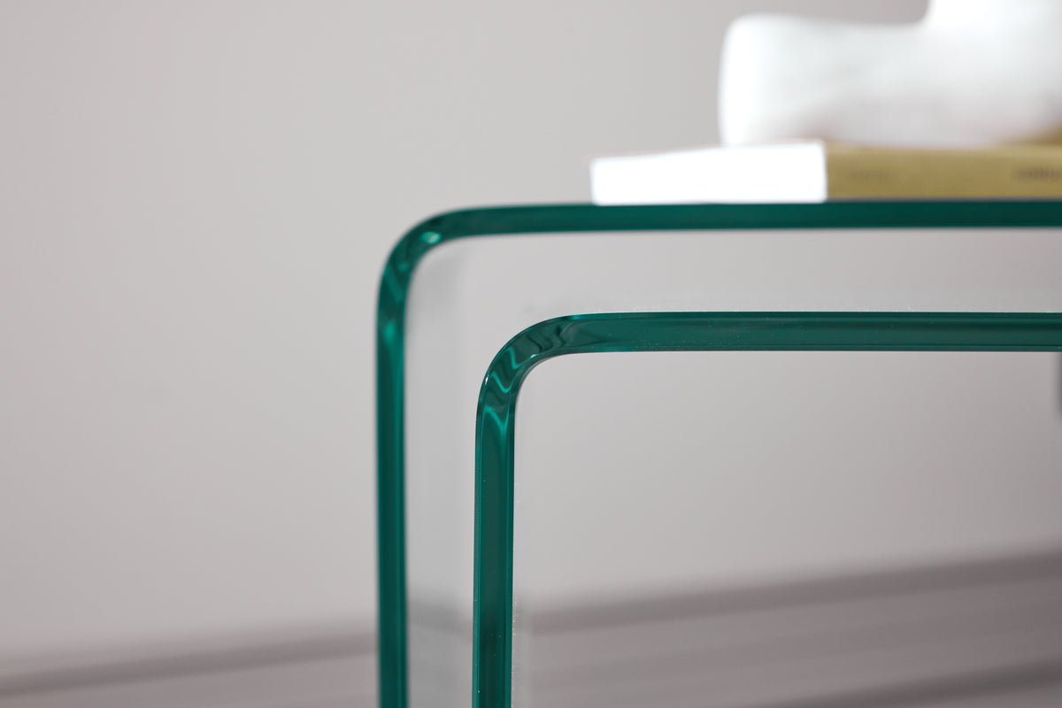 Sada konferenčný stolík/príručný stolík Lumea – 2 stolíky z číreho skla