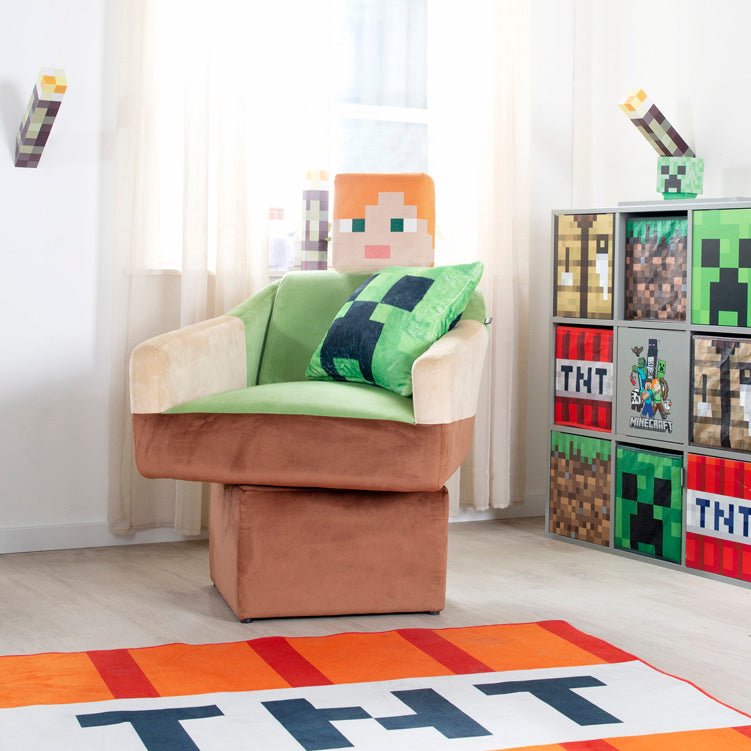Minecraft otočné kreslo „Alex“ – s opierkami na ruky a opierkou hlavy