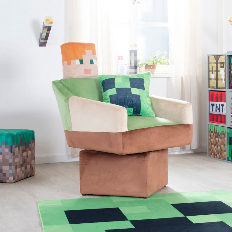 Minecraft otočné kreslo „Alex“ – s opierkami na ruky a opierkou hlavy