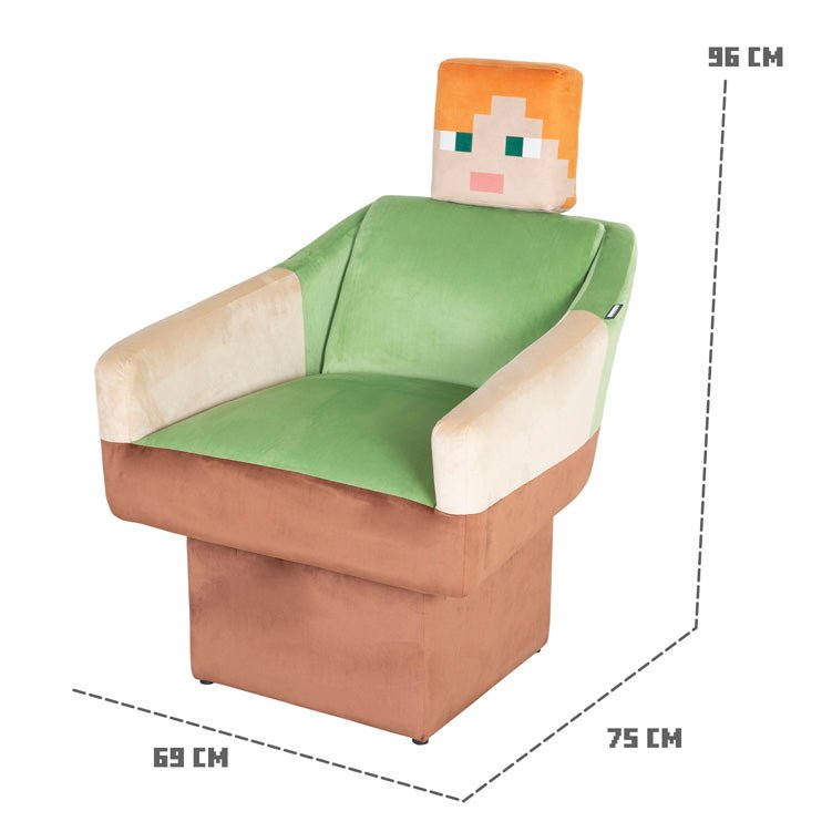 Minecraft otočné kreslo „Alex“ – s opierkami na ruky a opierkou hlavy