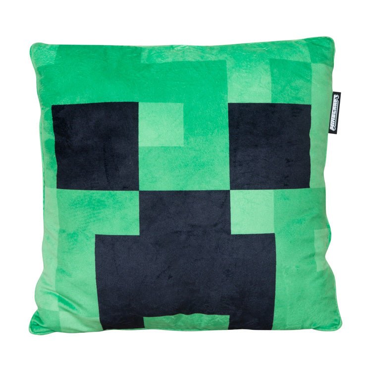 Minecraft dekoračný vankúš „Creeper plyšový“ – s výplňou a zamatovým vzhľadom
