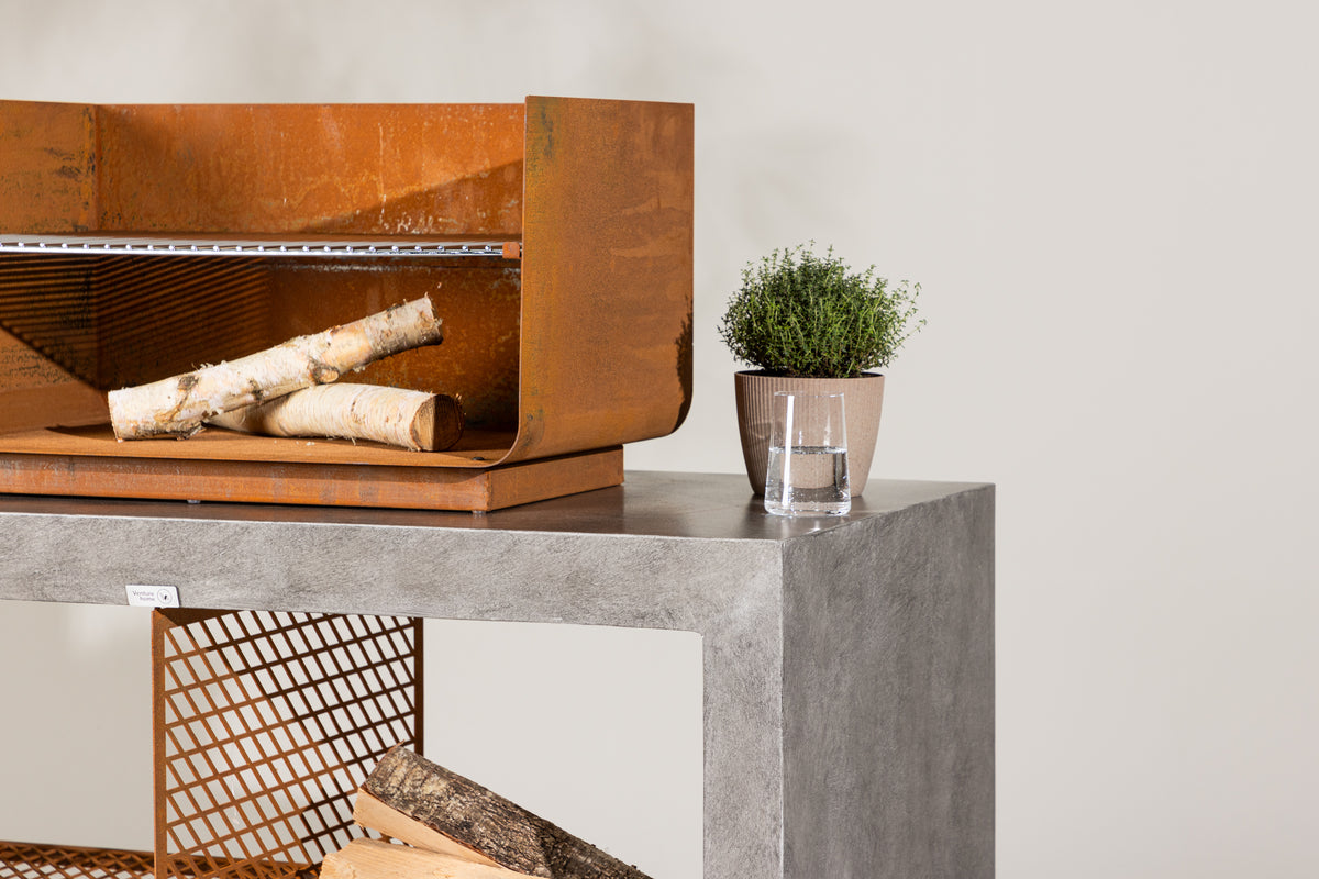 Vonkajšia kuchyňa Sella - z hliníka v svetlosivej vrátane grilu