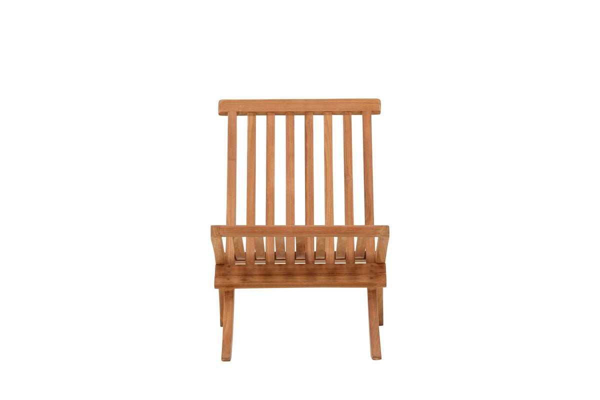 Záhradné lounge kreslo June - z teakového dreva v prírodnom vzhľade