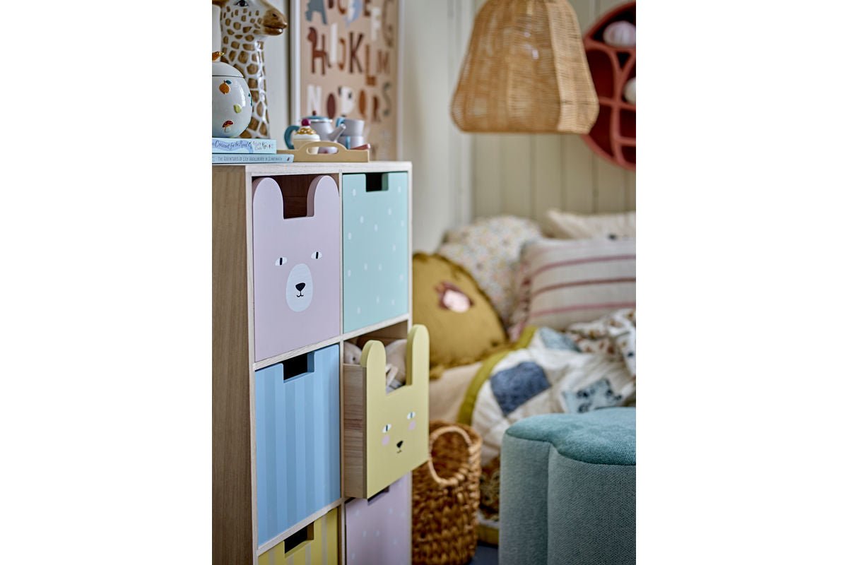Kinder-Bücherregal „Linus“ mit Schubladen – Buntes Design