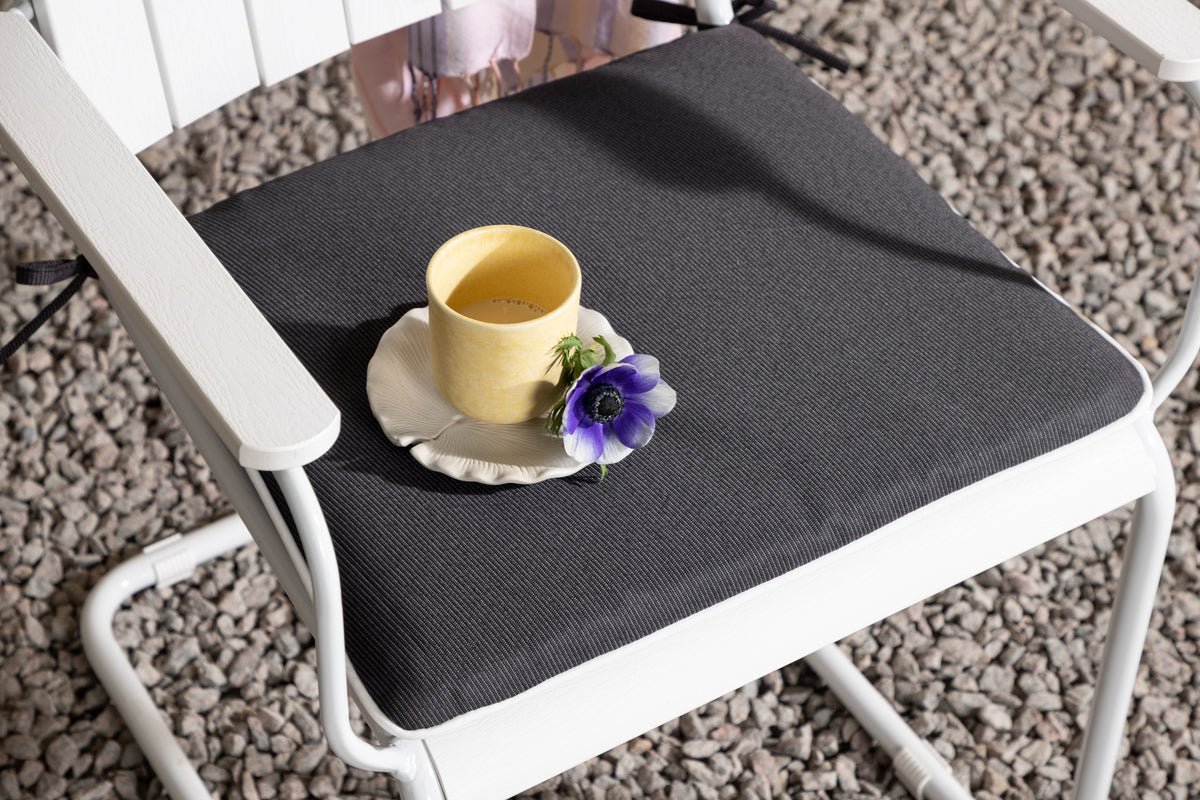 6er Set - Stuhlkissen Holly aus Polyester in Dunkelgrau